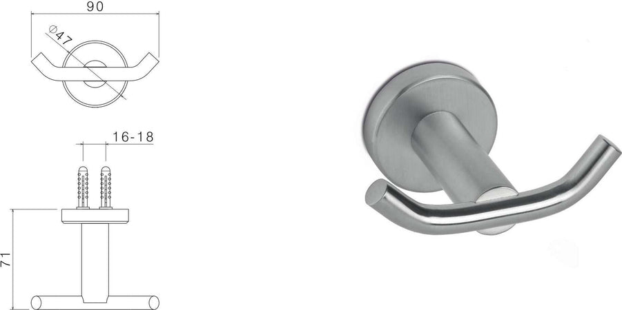 Appendino-doppio-in-acciaio-inox-di-Tubico-Nilo