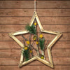 Appendino-Forma-Stella-In-Legno-Rami-E-Palline-42cm-Oro-Decorazione-Natale