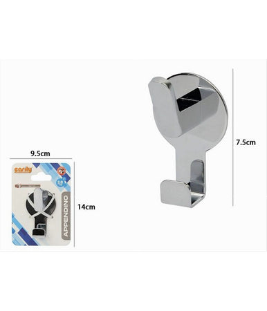 Appendino Gancio 2 Posti Porta Asciugamano Bagno Casa Cucina Cromato 7.5cm 59730