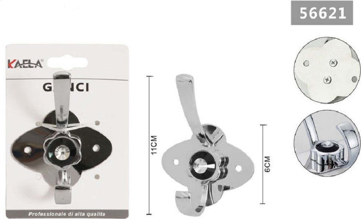 Appendino Gancio Appendi Abiti Asciugamano 1 Posto Fiore Diamante 11x6 Cm 56621 Casa e cucina/Bagno/Mobili da bagno/Portasciugamani/Ganci portasciugamani Trade Shop italia - Napoli, Commerciovirtuoso.it