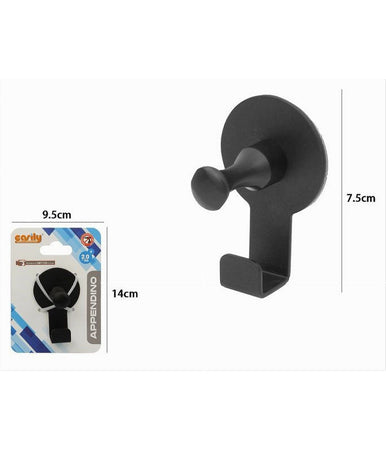 Appendino Gancio Appendi Porta Asciugamano 1 Posto Bagno Casa Nero 7.5 Cm 59750