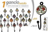 Appendino-Gancio-Parete-Appendiabiti-Metallo-Ceramica-Decori-Ass.-13x4cm-749346