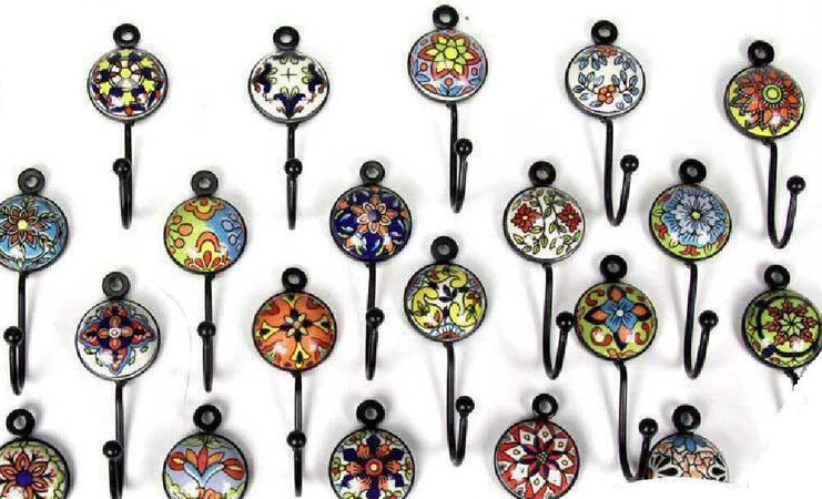 Appendino Gancio Parete Appendiabiti Metallo Ceramica Decori Ass. 13x4cm 749346 Casa e cucina/Arredamento/Ingresso/Appendiabiti a parete Trade Shop italia - Napoli, Commerciovirtuoso.it