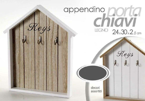 Appendino Porta Chiavi Key Parete 3 Ganci Legno 24x30x2,5 Cm Decori Ass. 762574 Casa e cucina/Arredamento/Ingresso/Portachiavi da parete Trade Shop italia - Napoli, Commerciovirtuoso.it