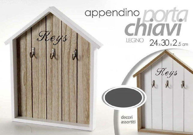 Appendino Porta Chiavi Key Parete 3 Ganci Legno 24x30x2,5 Cm Decori Ass. 762574 Casa e cucina/Arredamento/Ingresso/Portachiavi da parete Trade Shop italia - Napoli, Commerciovirtuoso.it