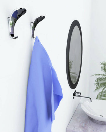 Appendino Portasciugamani Bagno Abs Cromato Design Moderno Gancio Portasciugamani Da Parete Made In Itay Serie Life