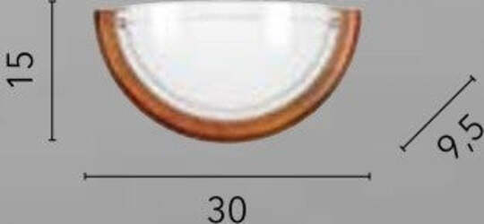 Applique-1010-Legno-1Xe27-30X15Cm