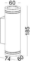 Applique 2x5w led biemissione 6500k b.freddo nero ip44 per esterni Illuminazione/Illuminazione per interni/Illuminazioni per pareti/Applique Led Mall Home - Napoli, Commerciovirtuoso.it