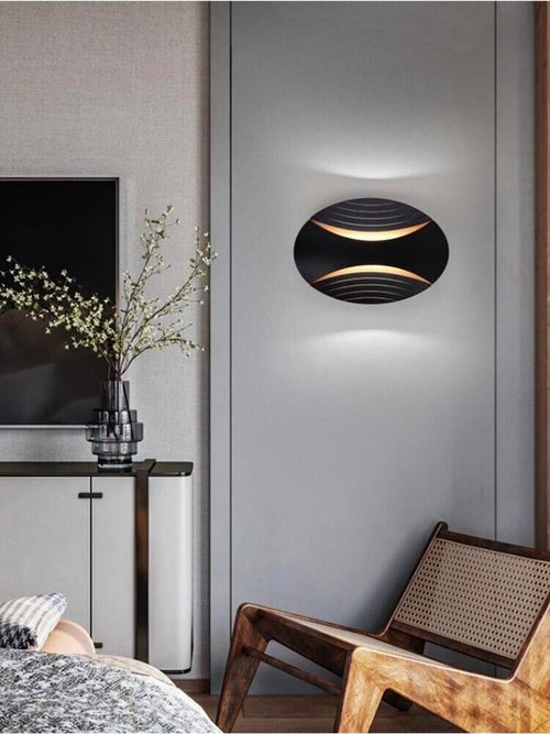 Applique 6 W Da Parete Doppia Emissione Led Luce Bianca Calda Naturale Aq15 Nero Universo