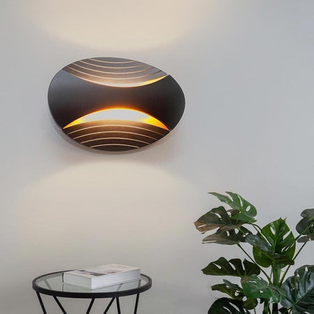 Applique 6 W Da Parete Doppia Emissione Led Luce Bianca Calda Naturale Aq15 Nero Universo