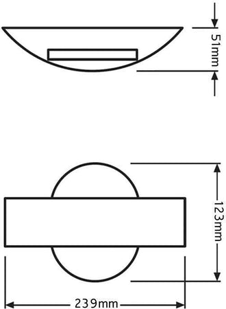 Applique A Led 8 Watt Lampada Luce Calda Da Parete Doppia Emissione E17-nc Universo