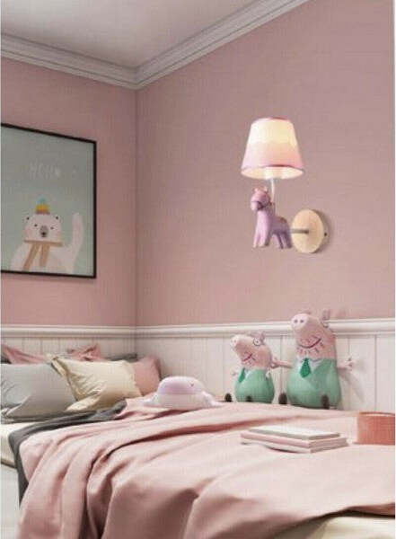 Applique-A-Muro-Cameretta-A-Forma-Di-Cavallo-In-Resina-E27-Lampada-Muro-Lume-E49