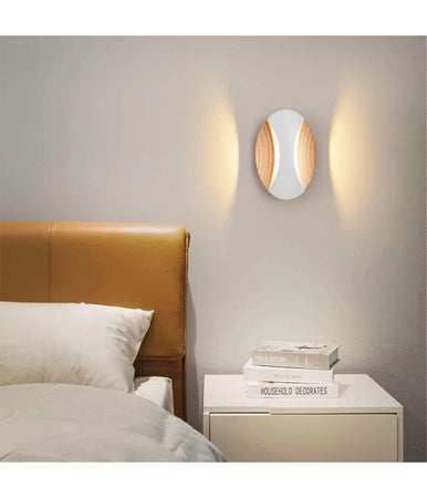 Applique A Muro Doppia Emissione 6w A Led Lampada Ovale 3 Modalità Luce Aq15-b3c