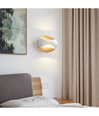 Applique A Muro Doppia Emissione 6w A Led Lampada Ovale 3 Modalità Luce Aq15-b3c