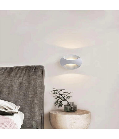 Applique A Muro Doppia Emissione 6w A Led Lampada Ovale 3 Modalità Luce Aq15-b3c