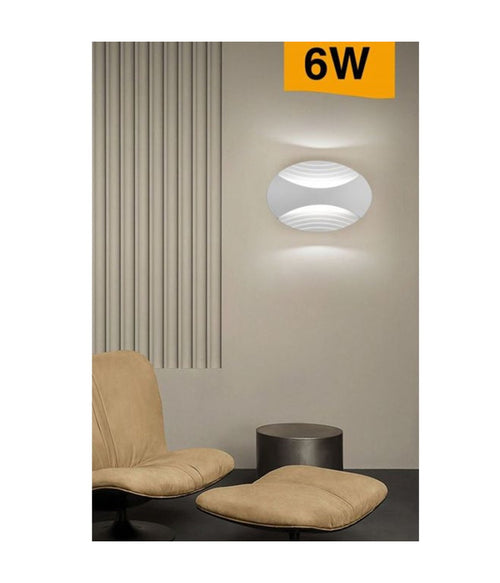 Applique A Muro Doppia Emissione 6w A Led Lampada Ovale 3 Modalità Luce Aq15-b3c