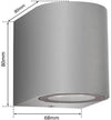Applique A Parete Da Interno Esterno Ip65 Porta Faretto Gu10 Grigio Universo