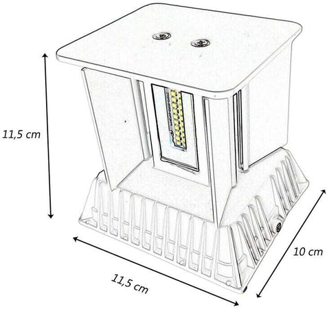 Applique A Parete Faretto 52 Led Luce Bianca 22 Watt Esterno Interno Ip65 Es66nf