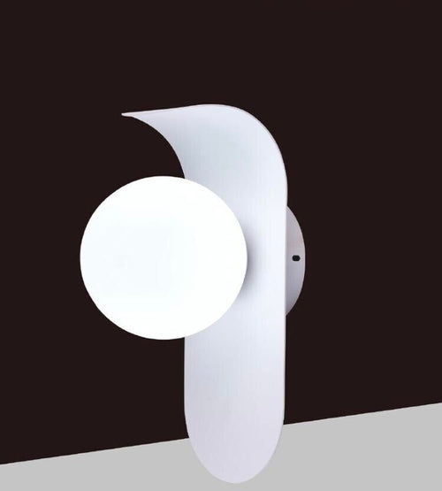 Applique A Parete Lampada In Metallo Bianco Sfera G9 Stile Moderno Aq46 Universo