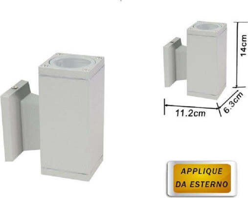 Applique A Parete Per Esterno Giardino Ip55 Lampada Lampadina Attacco Gu10 Illuminazione/Illuminazione per esterni/Lampade da parete Trade Shop italia - Napoli, Commerciovirtuoso.it