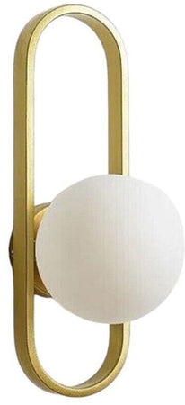 Applique A Parete Sfera In Vetro Bianco Lampada Da Muro Metallo G9 Bronzo Aq47 Universo