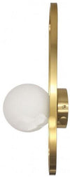 Applique A Parete Sfera In Vetro Bianco Lampada Da Muro Metallo G9 Bronzo Aq47 Universo