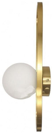 Applique A Parete Sfera In Vetro Bianco Lampada Da Muro Metallo G9 Bronzo Aq47 Universo