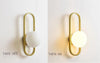 Applique A Parete Sfera In Vetro Bianco Lampada Da Muro Metallo G9 Bronzo Aq47 Universo