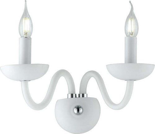 Applique Alfiere Bianco 2Xe14 37X26X23Cm Illuminazione/Illuminazione per interni/Illuminazioni per pareti/Applique Led Mall Home - Napoli, Commerciovirtuoso.it