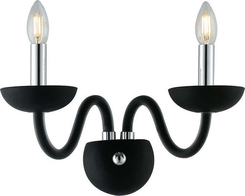 Applique Alfiere Nero 2Xe14 37X26X23Cm Illuminazione/Illuminazione per interni/Illuminazioni per pareti/Applique Led Mall Home - Napoli, Commerciovirtuoso.it