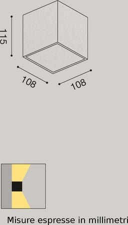 Applique-alluminio-Gea-Led-APO-GES170-LED-IP54-GX53-lampada-parete-moderna-biemissione-esterno