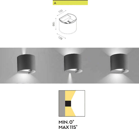 Applique-alluminio-Gea-Led-HENK-R-GES871-LED-IP54-fascio-regolabile-lampada-parete-biemissione-moderna-esterno