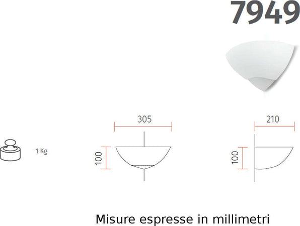 Applique-angolare-gesso-Belfiore-9010-LAILA-ANGLE-7949.42-E27-LED-lampada-parete