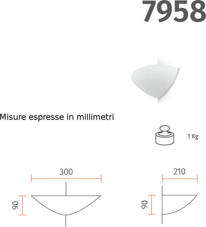 Applique-angolo-gesso-Belfiore-9010-EKA-ANGLE-7958.42-E27-LED-lampada-parete-classica-moderna