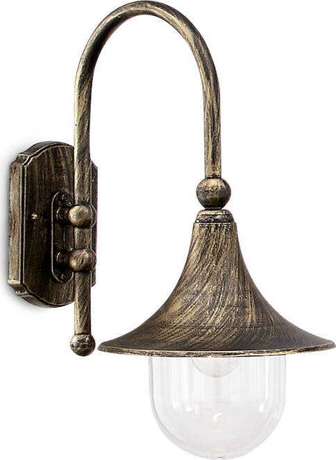 Applique-Arco-Rustica-Country-Cima-Alluminio-Nero-1-Luce-E27