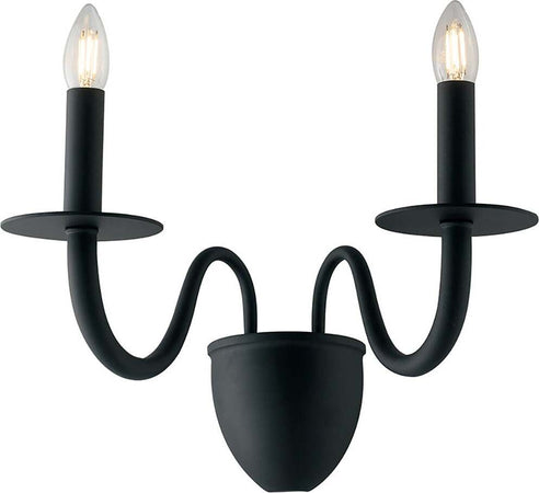 Applique Armstrong Nero 2Xe14 45X36X26Cm Illuminazione/Illuminazione per interni/Illuminazioni per pareti/Applique Led Mall Home - Napoli, Commerciovirtuoso.it