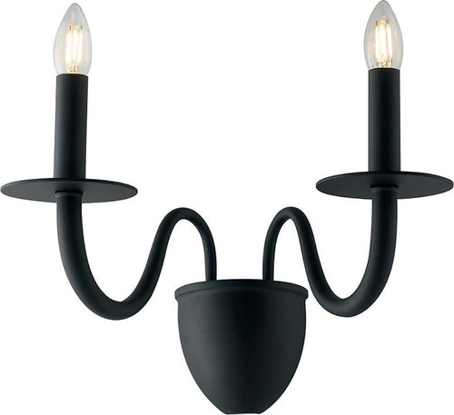 Applique Armstrong Nero 2Xe14 45X36X26Cm Illuminazione/Illuminazione per interni/Illuminazioni per pareti/Applique Led Mall Home - Napoli, Commerciovirtuoso.it