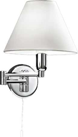 Applique-braccetti-orientabili-Perenz-DOME-HOTEL-4016-CL-E14-LED-paralume-tessuto-lampada-parete