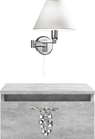 Applique-braccetti-orientabili-Perenz-DOME-HOTEL-4016-CL-E14-LED-paralume-tessuto-lampada-parete