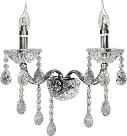 Applique Candelabro Gocce Pendenti Cristallo Acrilico 2 Bracci Attacco E14 E35 Casa, arredamento e bricolage > Illuminazione da interno > Applique per interno Trade Shop italia - Napoli, Commerciovirtuoso.it