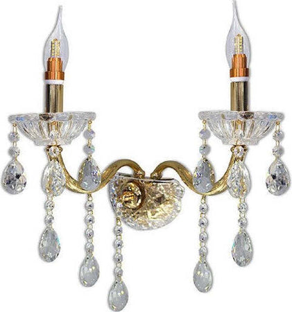 Applique Candelabro Gocce Pendenti Cristallo Acrilico 2 Bracci Attacco E14 E35 Illuminazione/Illuminazione per interni/Illuminazioni per pareti/Applique candelabro Trade Shop italia - Napoli, Commerciovirtuoso.it