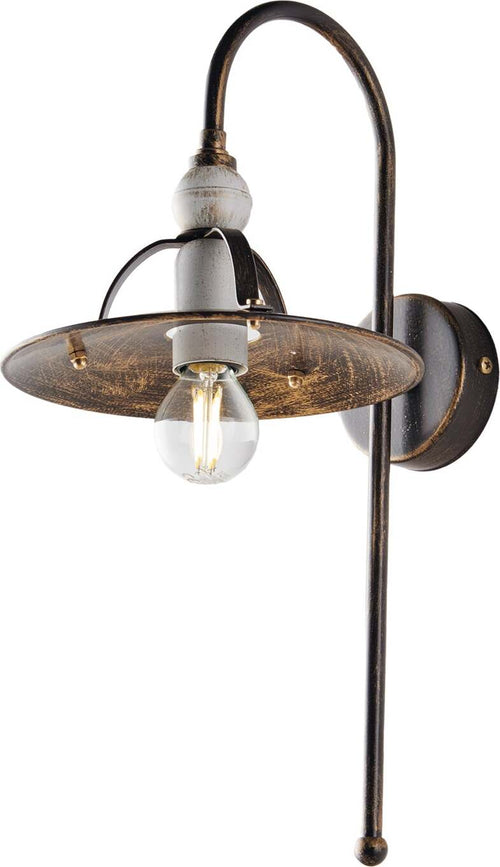Applique-Cantina-Stile-Industrial-1-Luce-Ferro-Marrone-E-Oro