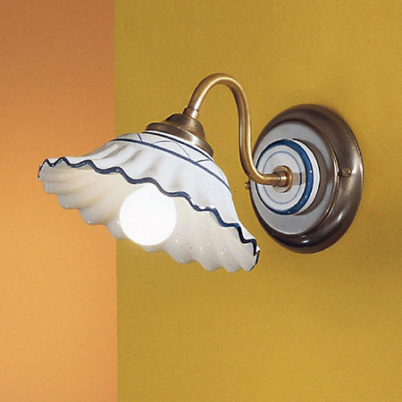 Applique-ceramica-Due-P-2382-AP1-E14-LED-lampada-parete-classica-rustica