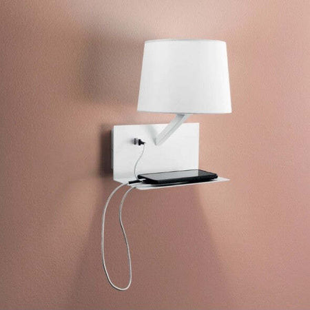 Applique-Ciak-Bianco-Usb-1Xe27-23X31X22,5Cm