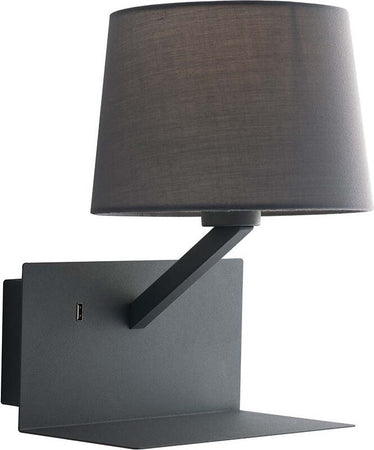 Applique Ciak Grigio Usb 1Xe27 23X31X22,5Cm Illuminazione/Illuminazione per interni/Illuminazioni per pareti/Applique Led Mall Home - Napoli, Commerciovirtuoso.it