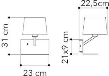 Applique-Ciak-Grigio-Usb-1Xe27-23X31X22,5Cm