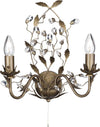 Applique-Classica-Almandita-Acciaio-Marrone-Vetro-Oro-2-Luci-E14