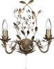 Applique-Classica-Almandita-Acciaio-Marrone-Vetro-Oro-2-Luci-E14