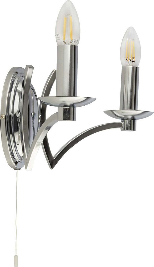 Applique-Classica-Ascot-Acciaio-Cromo-2-Luci-E14