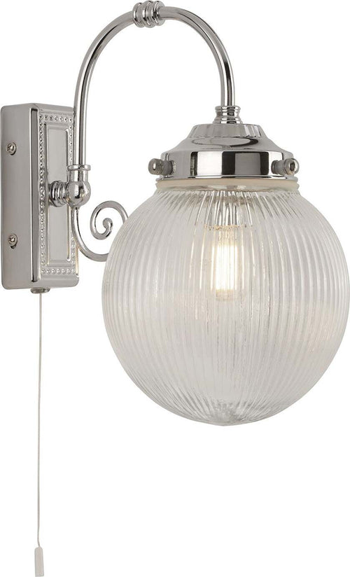 Applique-Classica-Belvue-Acciaio-Cromo-Vetro-1-Luce-E14